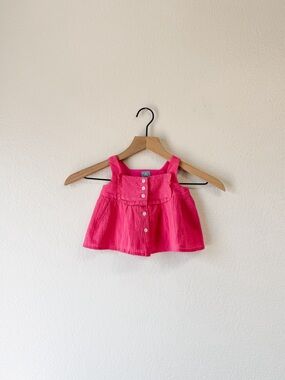 Baby Gap Pink Tank Top Ruffle Button NWOT